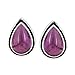 3.10ctw, 6x9mm Pear Genuine Gemstones & 925 Silver Plated Stud Earrings