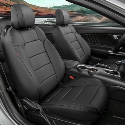Image of Full Set Car Seat Covers for Ford 2015-2026 Mustang Coupe,Faux Leather