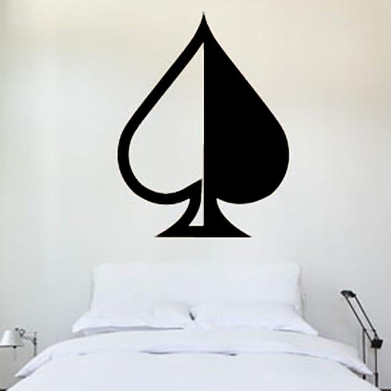 Calcomanías de pared de vinilo extraíble para cabecera de dormitorio, póquer, impermeable, 56 x 44 cm