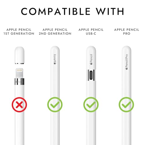 Image of 4 Pack Silicone Grip Compatible with Apple Pencil 2nd Generation, Apple Pencil USB-C & Apple Pencil Pro Ergonomic iPencil Grip (Purple /Pink /Yellow /Green)