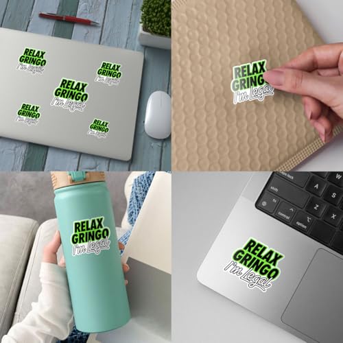Image of 3Pcs Relax Gringo Im Legal Sticker, Relax Gringo I'm Legal Sticker for Car, Relax Gringo Calcomanias De Mexico Funny Immigrant Calcomanias Mexico Mexican Cactus Stickers for Truck Car Helmet (G3)