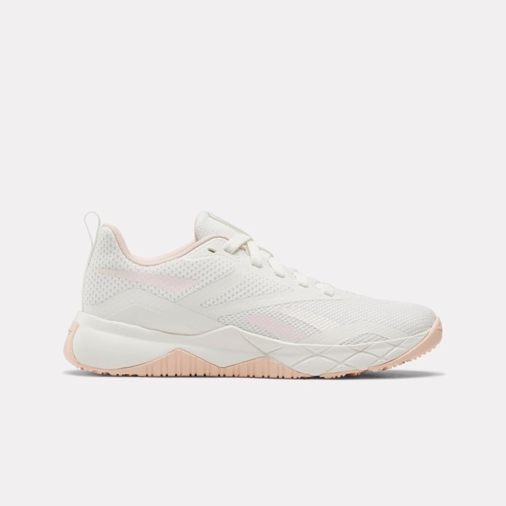 Reebok Women's NFX Trainer Sneaker, Chalk/Washed Clay/Footwear White, 8.5