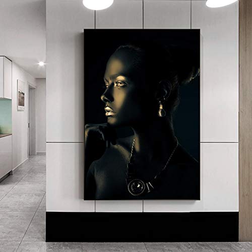 Peinture sur toile femme noire KEBIA oubliez les murs vides avec un art mural elegant 50x70