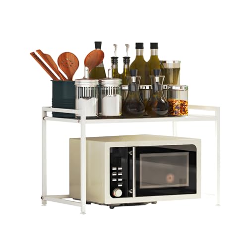 NAYIV レンジラック レンジ台 トースターラックステンレス製 W54×D30.5×H33.5cm 耐熱塗料 二層収納 フックが付属しており 取り付けが簡単で 耐荷重が強い キッチン 収納