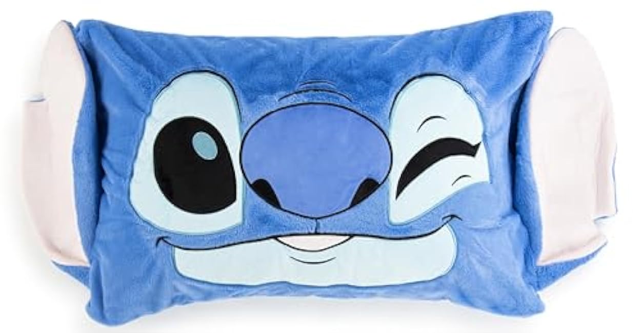 Jay Franco Body Pillow Cover - Kids Super Soft 1 Single Bed Pillow Cover - 20 x 30 Inches, Blue - Lilo and Stitch