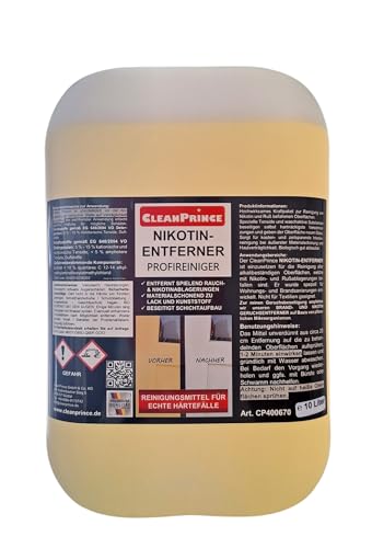 Cleanprince Dissolvant de nicotine 10 litres - Nettoyant pour nicotine - Produit d'élimination de la nicotine - Pour bois, métal, plastique – vue 6