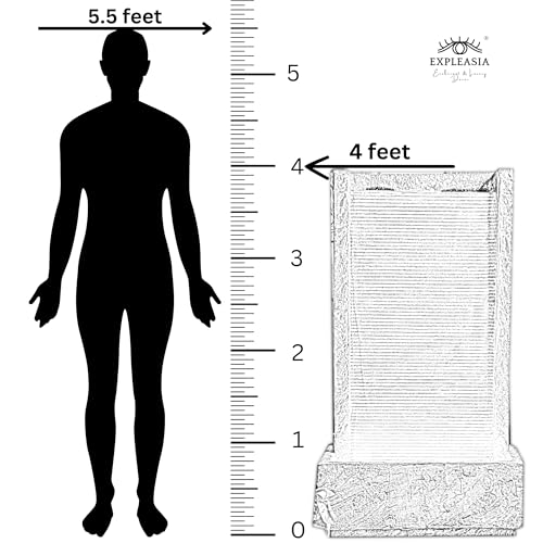 Expleasia, Exuberant & Luxury Decor River-Slate Water Fall, Water Fountain Big Size, Water Fountain For Home Vastu, Fountain For Home Décor Waterfall (Olive Green) (120H X66L X27B Cm)