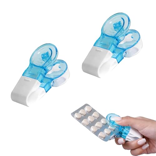 2Pcs Pill Popper for Blister Packs,Portable Pill Taker Remover,Tablet Opener Assistance Tool,Pills Splitter,Tablets Poppers,Lightweight Easy Storage of Medication Separator,Essential for Daily Travel