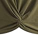 JINKESI Women's Summer Causal Short Sleeve Blouse Round Neck Crop Tops Twist Front Tee T-Shirt Army Green-Large