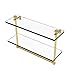 Allied Brass PR-2/16TB 16 Inch Two Tiered Integrated Towel Bar Glass Shelf, Polished Brass