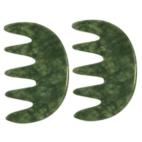 FOMIYES 2pcs Jade Massage Comb Handheld Massage Comb Body Massager Jade Craft Massage Comb Tool Body Massage Tool Creative Massage Comb Simple Massage Comb Reliable Massage Comb