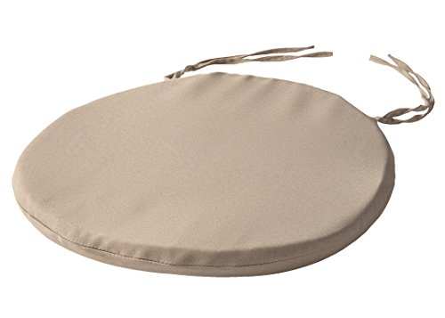 SOFTILLO Round Bistro Circular Chair Cushion With Ties Seat Pads For Dining Chairs Kitchen Garden Italian Fabric Removable Cover Indoor Outdoor Seat Pad Cushions Living Room Patio Office Shop NATURAL