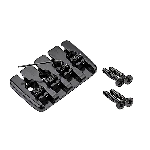 NULYLU Bass Guitar Metal Bridge Saddle Set Bridge Saddles Locking String System
