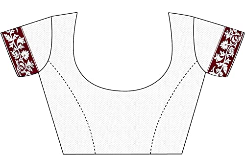 Image of Women's Velvet and Brasso Half-Half Saree with Blouse Piece