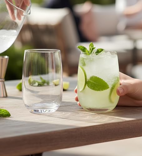Image of Yera Prima Aqua Water /Juice /Cocktail Glasses- 260 ml Each -Set of 4 pcs