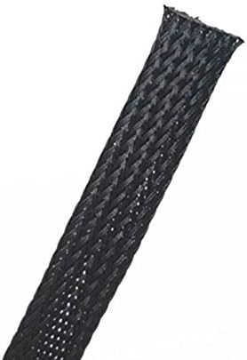Braided Cable Sleeve ,Black ,PET, 1/2 inch X 100ft (1/2" X 100') By ANSTER