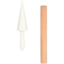 BESTonZON 1 Set Pastry Cone Waffle Cone Shaper Cone Roller Egg Cone Shaper Krumkake Pastry Tool Cream Horn Molds Grill Weight Press Cake Stencil Pizzelle Roller Wooden Indoor Cone Machine