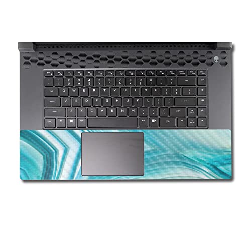 Image of MightySkins Carbon Fiber Skin Compatible with Alienware M17 R5 (2022) Full Wrap Kit - Aquamarine Quartz | Protective, Durable Textured Carbon Fiber Finish | Easy to Apply | Made in The USA
