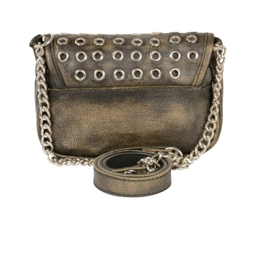Milwaukee Leather MP8830 Ladies Distress Brown Leather Chain Strap Shoulder Bag2