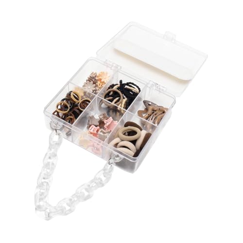 Image of Radhu & Kabby Hair Accessories Set for Kids in Mini Transparent Purse | Includes Hair Ties, Hair Clips, and Mini Clutchers | Easy to Carry & Gifting | Neutral Shades