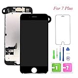 Screen Replacement for iPhone 7 Plus, LCD Display and Touch Screen Digitizer Replacement Full Assembly with Proximity Sensor+Ear Speaker+Front Camera+Screen Protector and Repair Tools (White,5.5)