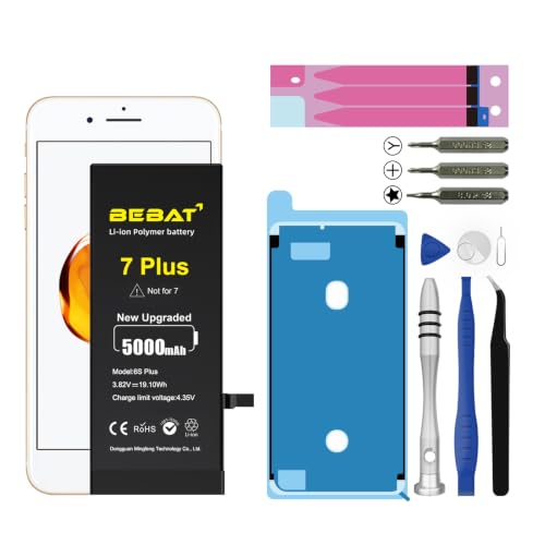 Image of Replacement for iPhone 7 Plus Battery, 5000mAh High Capacity Li-ion Polymer Replacement Battery for Model A1661 A1784 A1785 with Professional Repair Tool Kits
