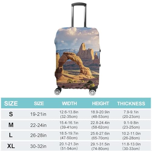 Anti-Scratch Luggage Cover Arches National Park Printed Luggage Case Protector Washable Suitcase Covers Elastic Suitcase Protector for Size L (26-28 inches) Luggage2