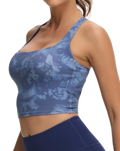 Image of romansong Strappy Yoga Sports Bras for Women Padded Criss-Cross Back Tank Tops