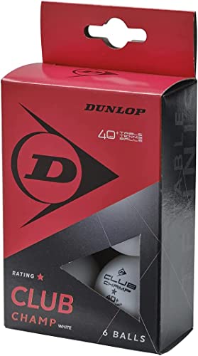 DUNLOP 40+ Club Champ Table Tennis Balls White One Size 679345N