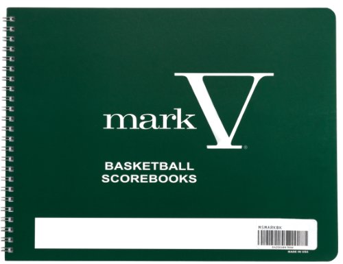 Plain Cover Mark V Basketball Scorebook, 8.5 x 11 Hardback, 30 Games, 15 Player Positions