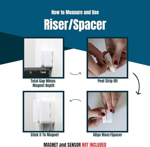 Magnet Riser Compatible with SimpliSafe | Alarm Contact Spacer with 3M Adhesive | Alarm Riser - Sensor/Magnet Not Included (2 Pack - 1/4 inch) - Thumbnail 4