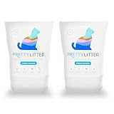 PrettyLitter Health Monitoring Cat Litter (Unscented, Non Clumping) | Lightweight & Low Tracking, Color Changing Silica Gel Crystals, Advanced Odor Control — 6 Lbs, Pack of 2 (Two Month Supply)
