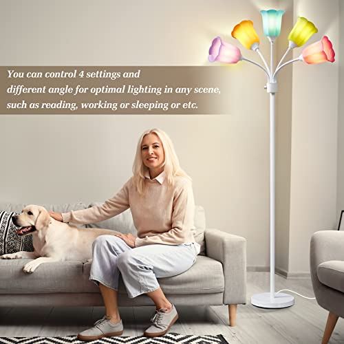 Gyrovu Medusa Led Floor Lamp, Multi Head Modern Tall Lamp With Adjustable Gooseneck Standing Lamps For Living Room Bedroom Kids Room Office 6 Color Lampshades Bulb Not Included thumb #3