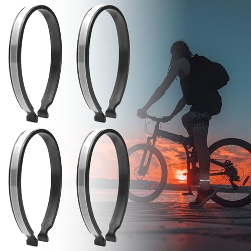 DNGH Hosenklammern für Radfahrer Hosenspangen Fahrradklammern für Hosen Reflektierende Fahrradhosenklammern Hosenschutz Fahrradkette für Herren Damen Jogger Radfahrer Motorrad (Silber-2-Paar)