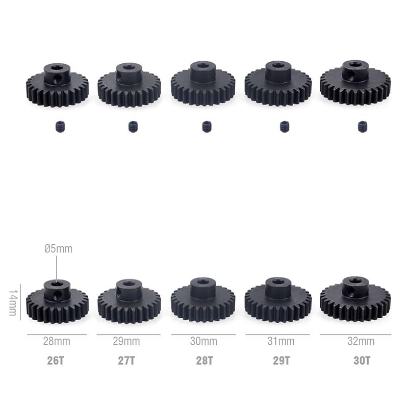 Pignon M1 en acier trempé 16T-20T avec clé pour voiture RC Axial