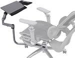 Chair-Mounted Keyboard & Mouse Tray Stand for Gaming and Work, 360° Rotating Height-Adjustable Laptop Mount, Clamp Fits Chair Gas Cylinders or Round Bars up to 1.96 Inches