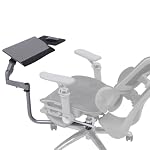 Chair-Mounted Keyboard & Mouse Tray Stand for Gaming and Work, 360° Rotating Height-Adjustable Laptop Mount with Gas Spring ARM