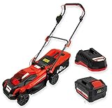 ✅ handlicher Akku-Mäher mit wechselbarem 20 Volt Lithium Ionen Akku (4Ah) und Mulchfunktion