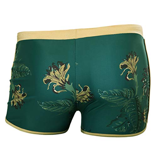 Men's 50S Vintage Contrast Quick Dry Swimwear Swim Brief Board Shorts Green X-Large #TOP3