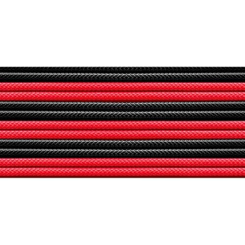 Kit Cavi Prolunga Alimentatore in PVC, 16AWG, Guaina PVC 3 Strati, ATX Compatibile Con Connettori Universali, Lungo 30cm, Supporta Ingressi Alimentazione CPU/GPU Alta Gamma, Rosso/Nero - Alimentatore - Immagine 1