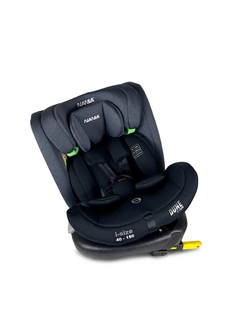 Nania Dune, Asiento de coche, i-Size, giratorio 360, escalable, nacimiento y hasta 12 años, grupo 0/1/2/3, 40-150 cm, asiento de coche ISOFIX, rotación 360, inclinable, reposacabezas ajustable