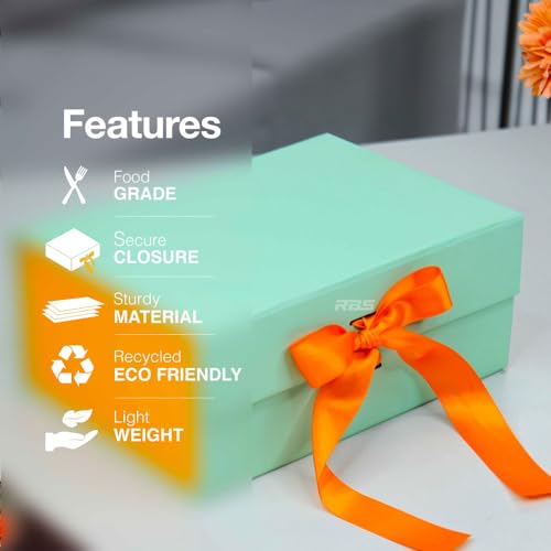 Image of RBS - Gift Box for Packing (23 x 16 x 10cm) Folding Gift Boxes (1 Pack) Rectangular Gift Box Empty Multipurpose Gift Hamper Box Empty Holds Upto (5 kg) Empty wedding Box For Gift (Teal Sunset)