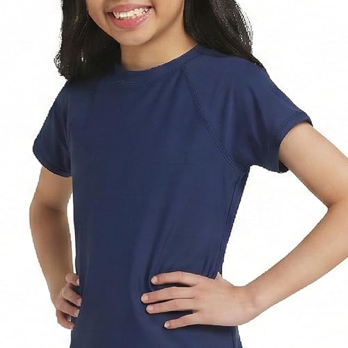 Image of Lands' End Girls' Swim UPF 50+ Short Sleeve Sun Tee Rash Guard Shirt
