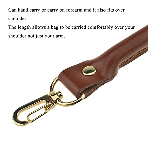 Image of Hahiyo Purse Handle Replacement Cowhide Leather Handle Strap Shoulder Handbag Tote Belt Lobster Swivel Clasp Buckle Sturdy Easy Clip on Attach Stay on Not Slip off Not Leave Mark on Body 15.7inch 2PCS