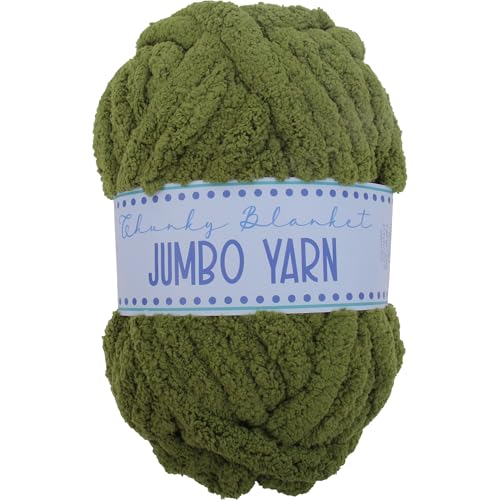 Image of ThreadArt Chunky Chenille Yarn for Hand Knitting, Jumbo, Pine Green | Soft jumbo chenille yarn for hand knit and crochet. Make blankets, plushies & crochet projects. DIY quick projects.