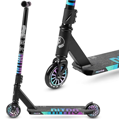 Movino Nitro Stunt Scooter Freestyle Scooter para Niños y Adolescentes Patinete ABEC9 con Rueda de 100mm Cubierta de Aluminio 6061 Capacidad de Carga: 100 kg