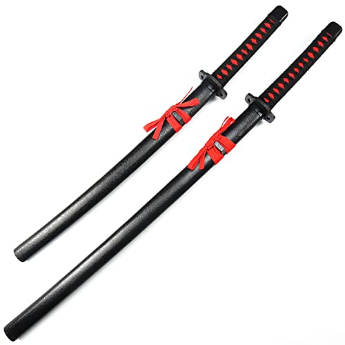 TIAYKO 2 Stück Bambus Katana,Samurai Schwert mit Scheide,handgefertigtes Bokken für Kendo Training,Home Display,Cosplay,Sammeln