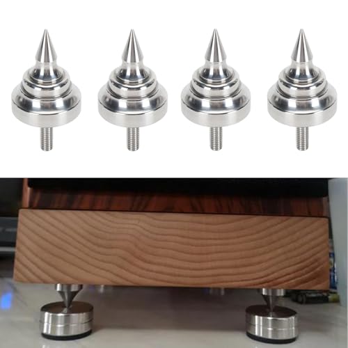 Speaker Spike Stand, Shockproof HiFi Speaker Isolation Spikes Stainless Steel Adjustable for Amplifier for Musical Instrument (M6)