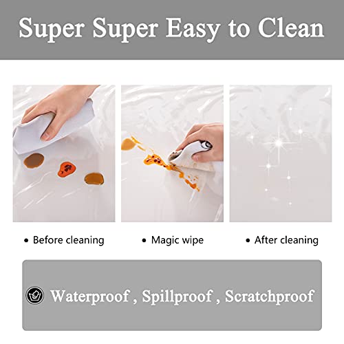 UMINEUX Clear Plastic Tablecloth Protector Heavy Duty Vinyl Table Cover 100% Waterproof Oil Proof Wipeable for Indoor Outdoor Dining Table Use(54x120 Inch, Rectangle)