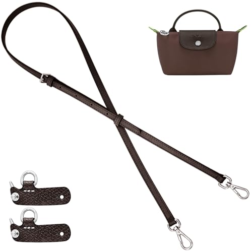 Image of Mocha Bag Leather Purse Strap Replacement Adjustable Crossbody Shoulder Straps for XS MINI Pouch, No Damage Conversion Kits Accessories moka color (MINI-Mocha-Silver)